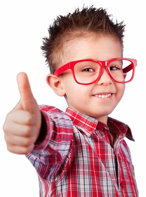 Young boy with glasses cut out image
